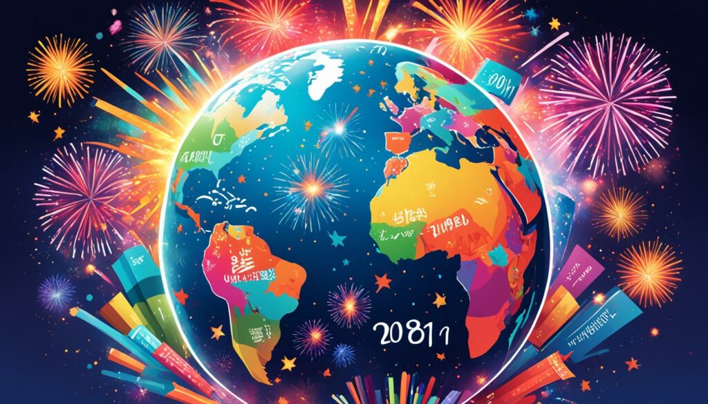 Neujahrsgrüße in verschiedenen Sprachen