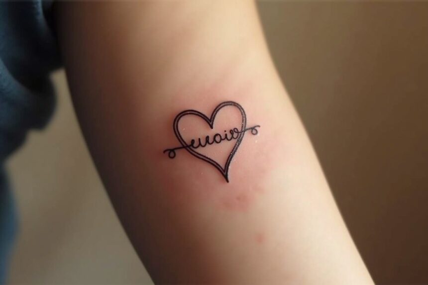 schriftzug tattoo kindernamen herz-Titel