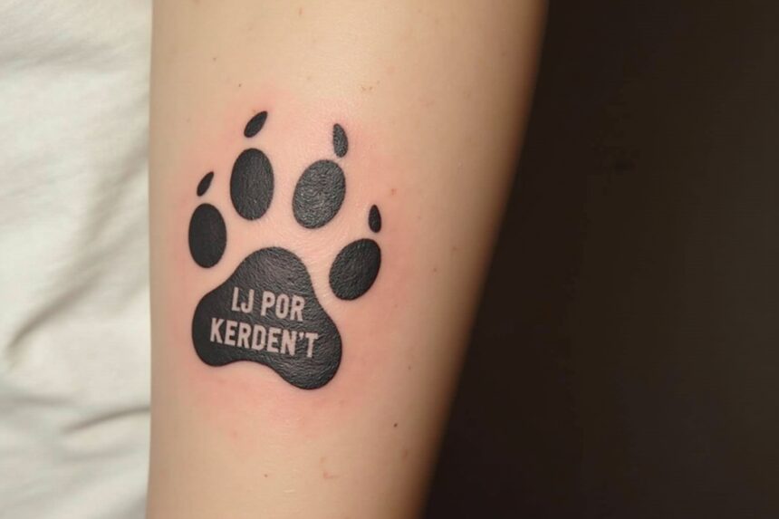 tattoo hundepfote mit namen-Titel