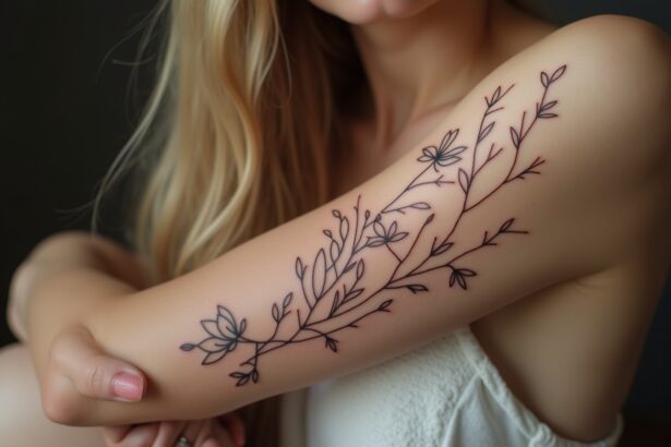 fineline tattoo arm frau dezent-Titel