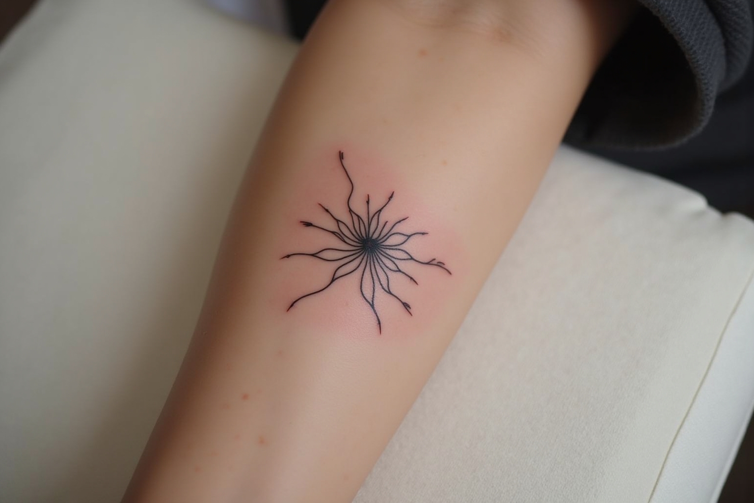 fineline tattoo unterarm frau-Titel
