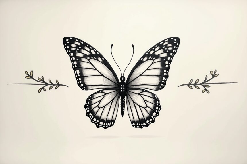 schmetterling tattoo fineline-Titel