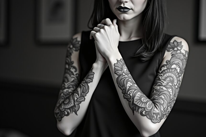 tattoo ganzer arm frau dezent-Titel