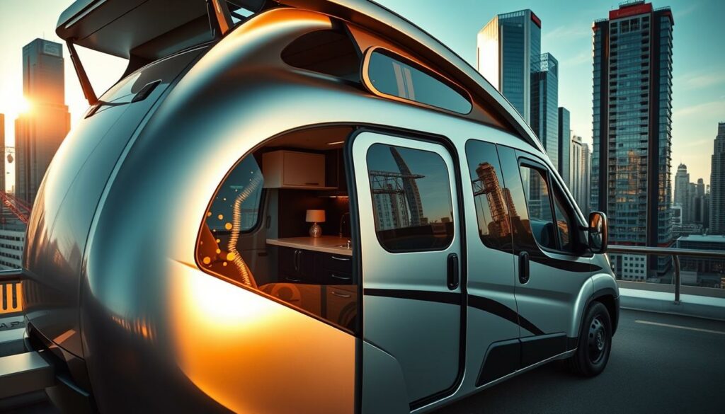 Campingfahrzeug für Paare in der Stadt