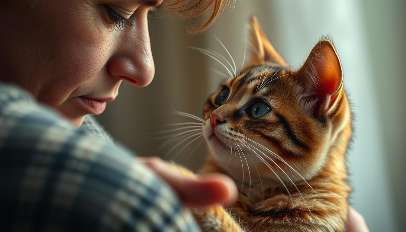 Mensch und Katze beim Aufbau einer emotionalen Verbindung