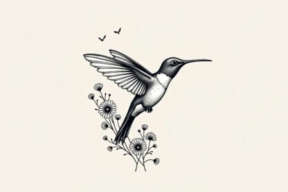 kolibri tattoo fineline-Titel