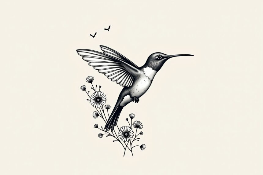 kolibri tattoo fineline-Titel