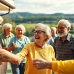 Aktive Senioren bei gemeinsamen Aktivitäten