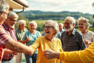 Aktive Senioren bei gemeinsamen Aktivitäten