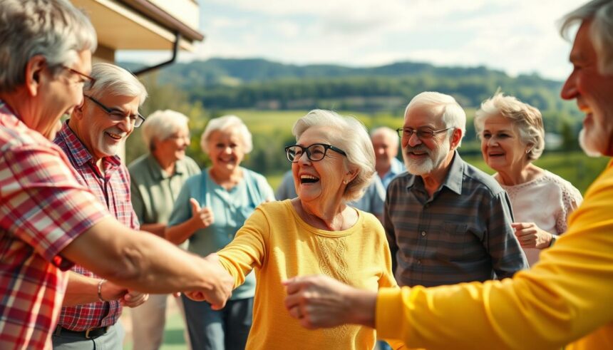 Aktive Senioren bei gemeinsamen Aktivitäten