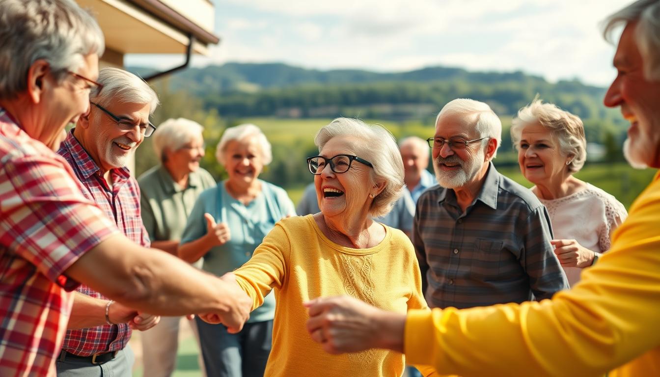 Aktive Senioren bei gemeinsamen Aktivitäten