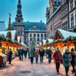 Christkindlmarkt München am Marienplatz mit traditionellen Buden