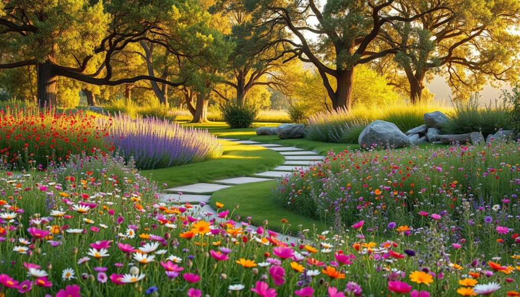 Naturnahe Gestaltung eines modernen Gartens mit Blütenwiesen