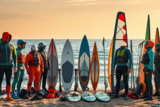 Saisonale Windsurf-Ausrüstung für verschiedene Jahreszeiten