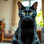 Bombay Katze mit glänzendem schwarzen Fell