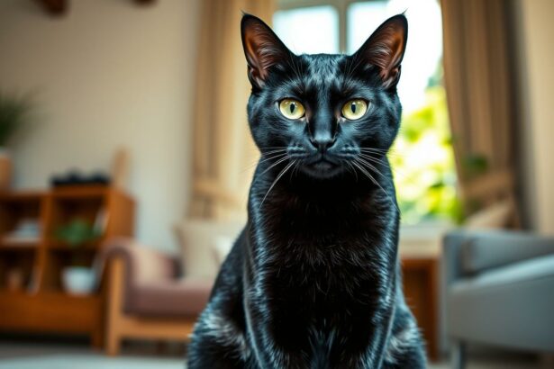 Bombay Katze mit glänzendem schwarzen Fell