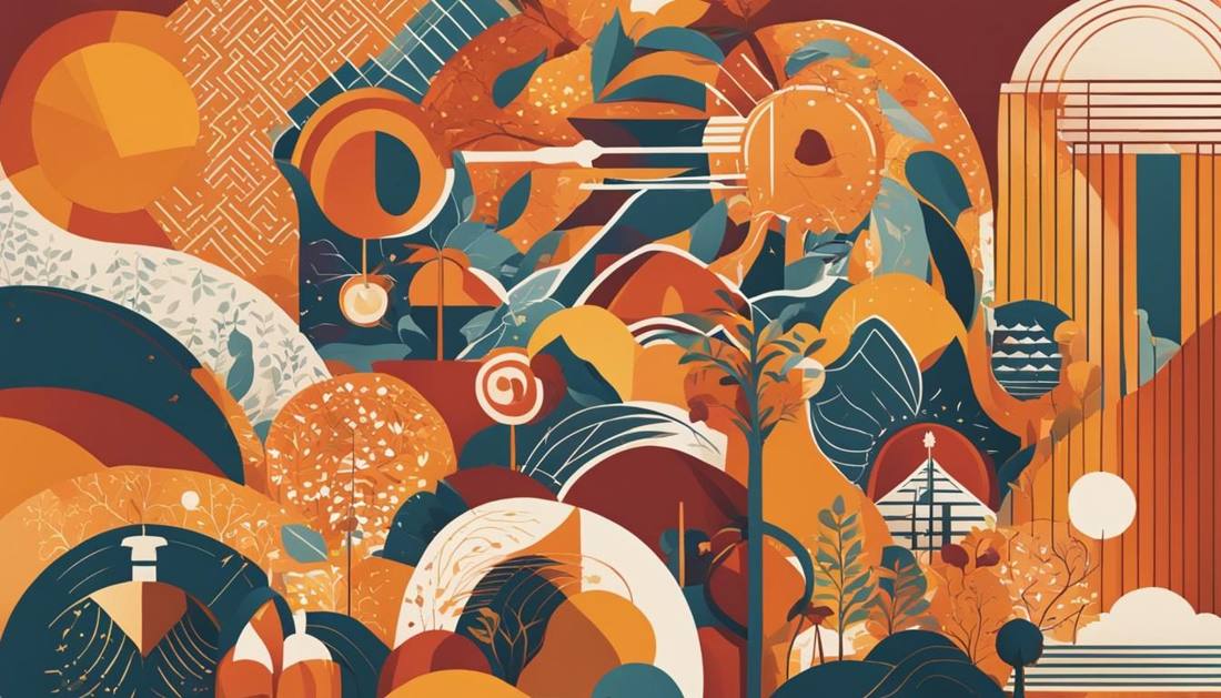 Abstrakte Illustration zu Gemeinschaft und sozialer Nachhaltigkeit
